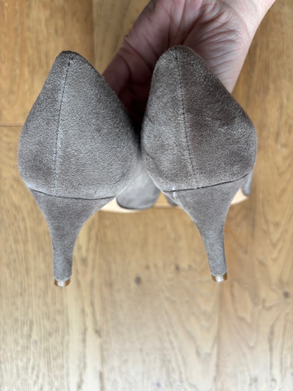 Jigsaw made in italy leather suede pumps gray womens 37/7 - Picture 6 of 7